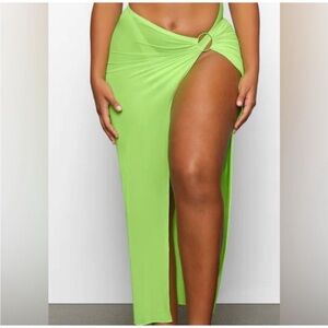 Skims Mesh Cover Up Sarong Skirt Beachwear Neon Green Size 3X
